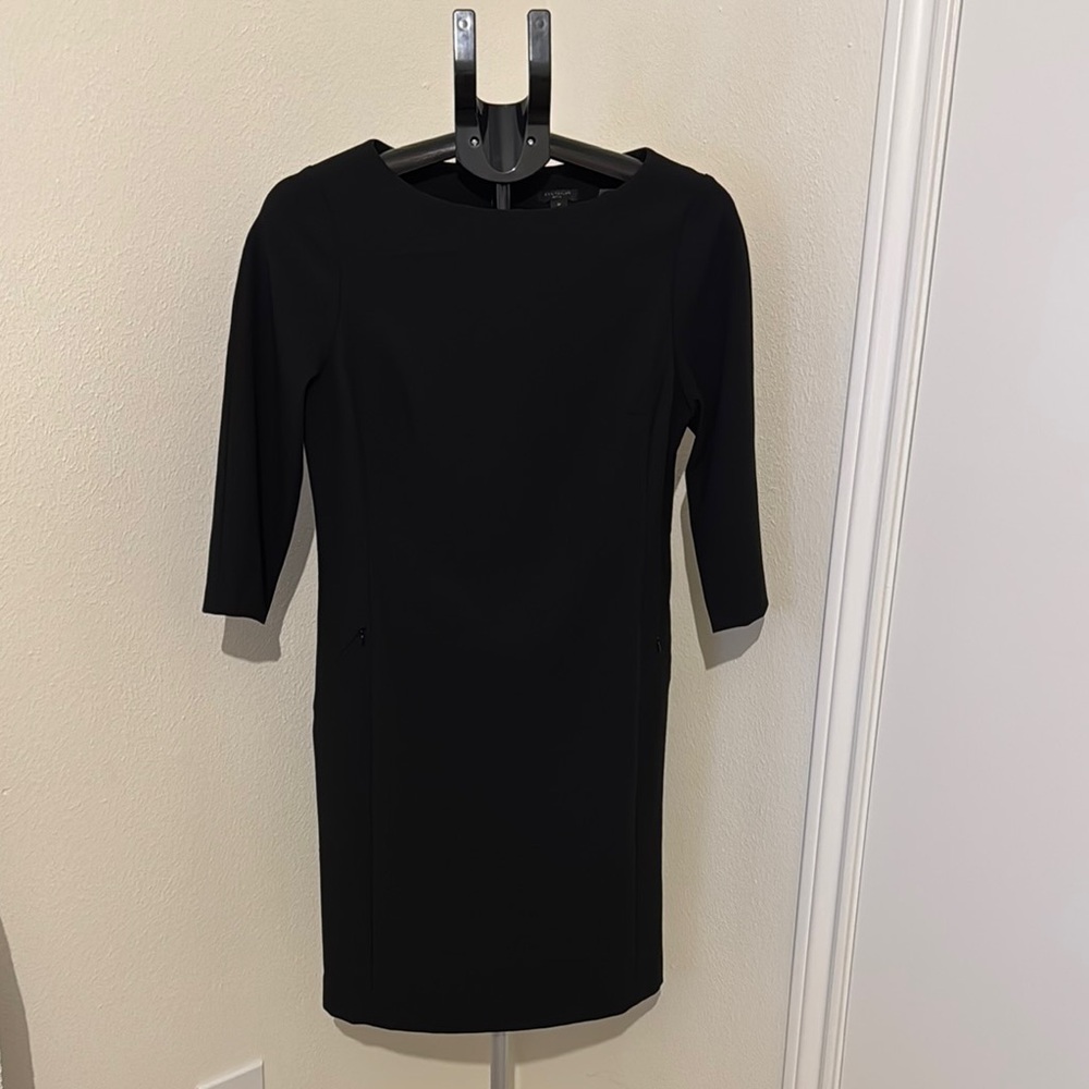 Ann Taylor Elegant Black Women's Boat Neck Dress